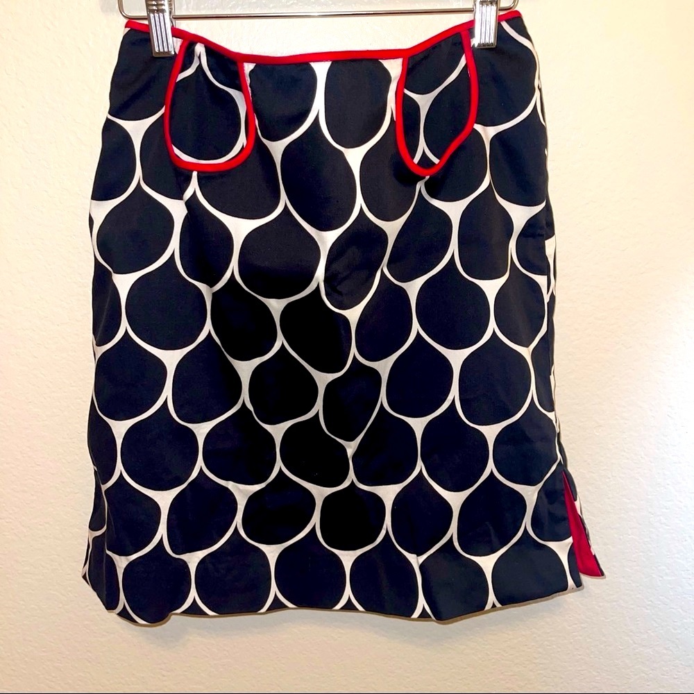 Willi Smith Black & Red Raindrop Cutout Mini Skirt 10